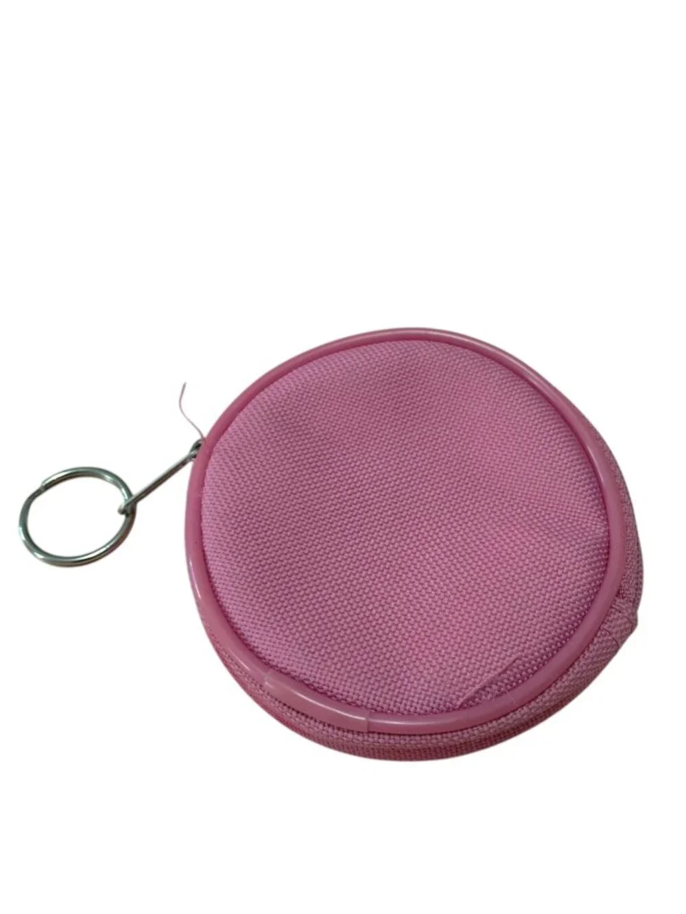 Warner Bros Tweety Bird Round Change Coin Purse Pink Zip Around Cartoon Novelty
